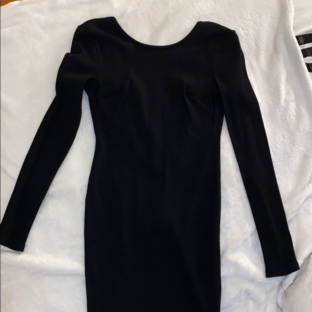Black Long Sleeve Mini Dress